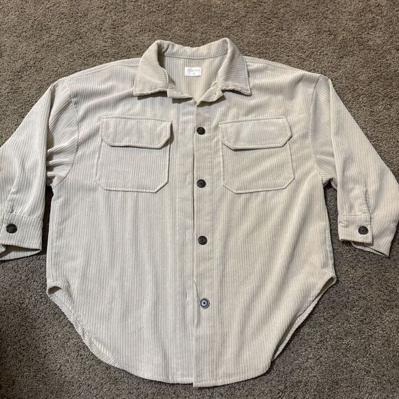 Miss Posh Oversized Shacket Cotton Corduroy Oversized Tunic Collared Size M Chic - Picture 1 of 9